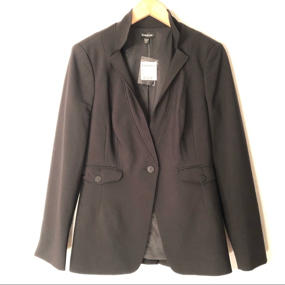 bebe Jackets & Blazers - NWT BEBE Sexy Fitted Black Blazer Inverted Pleat